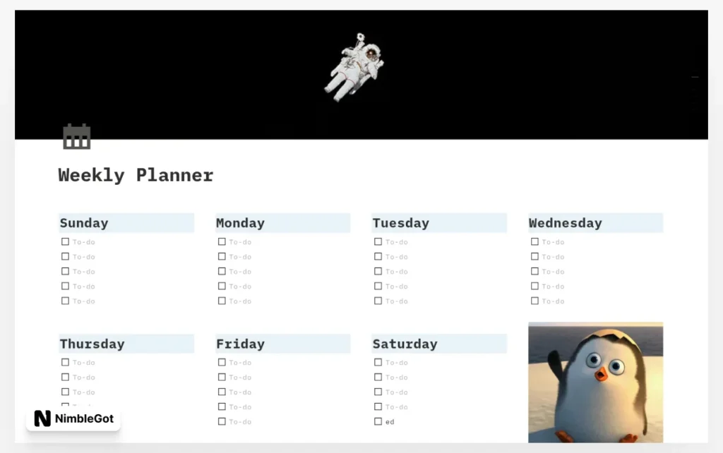 Weekly planner