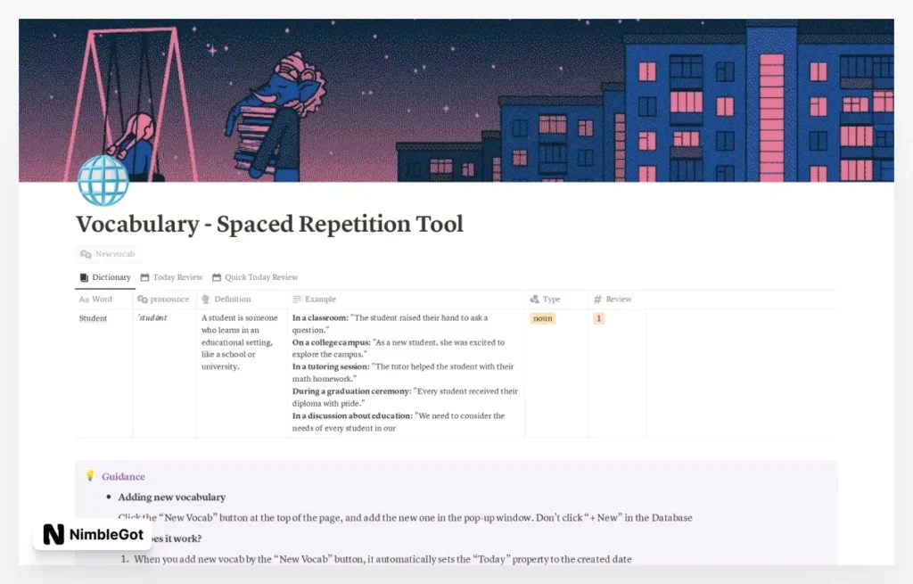 Vocabulary - Spaced Repetition App