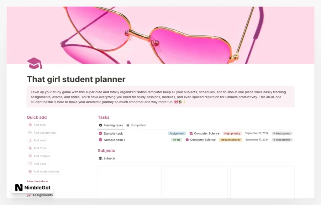 That girl student planner