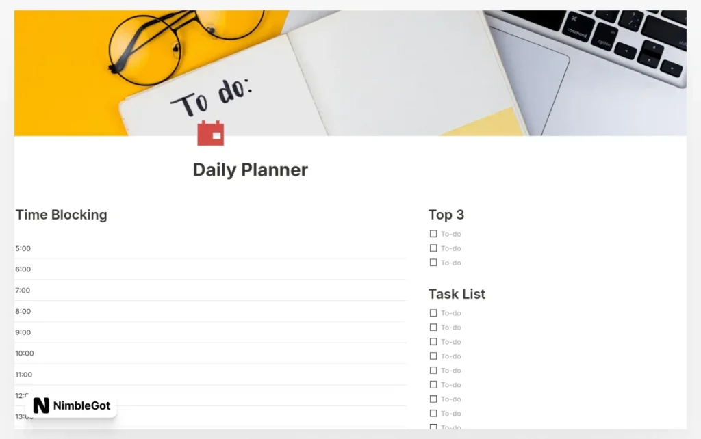 Daily Time Blocking Planner