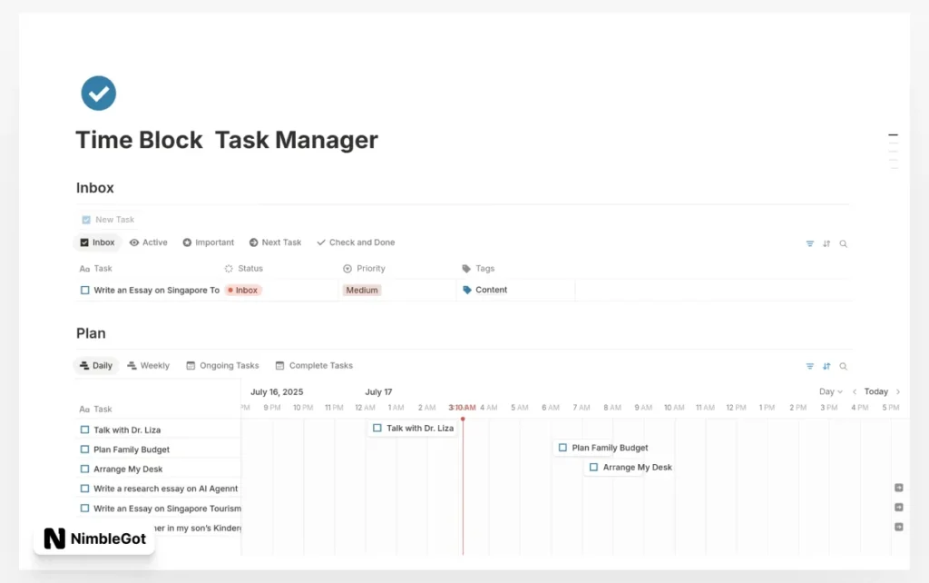Time Block Task Manager