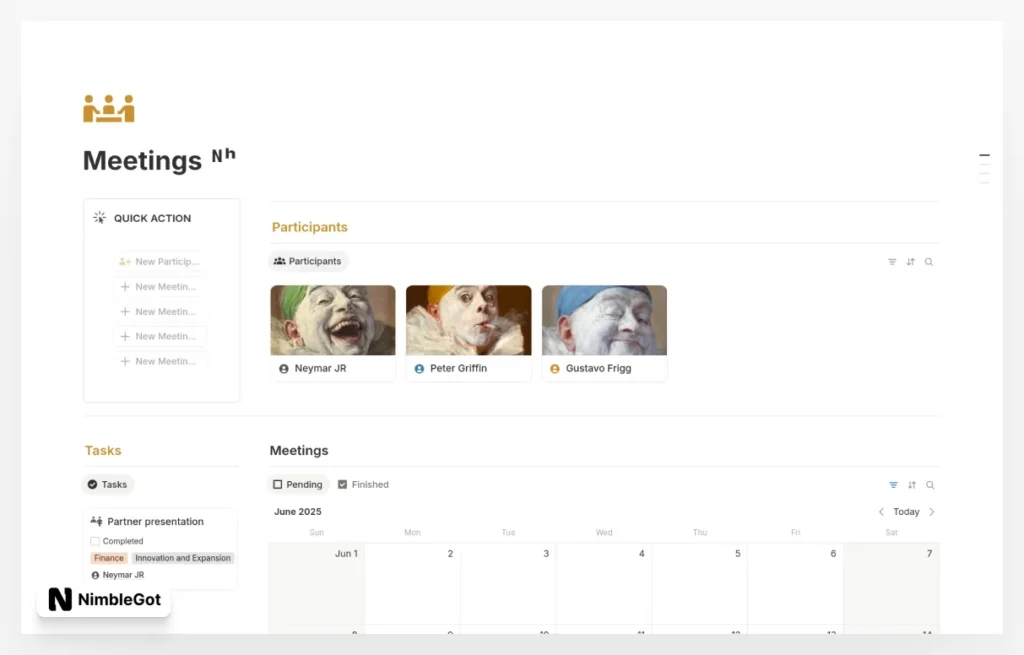 Meeting Tracker – Agenda, Notes & Team Follow-Up