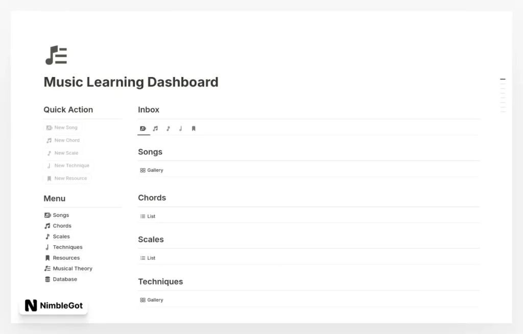 Music Learning Dasboard