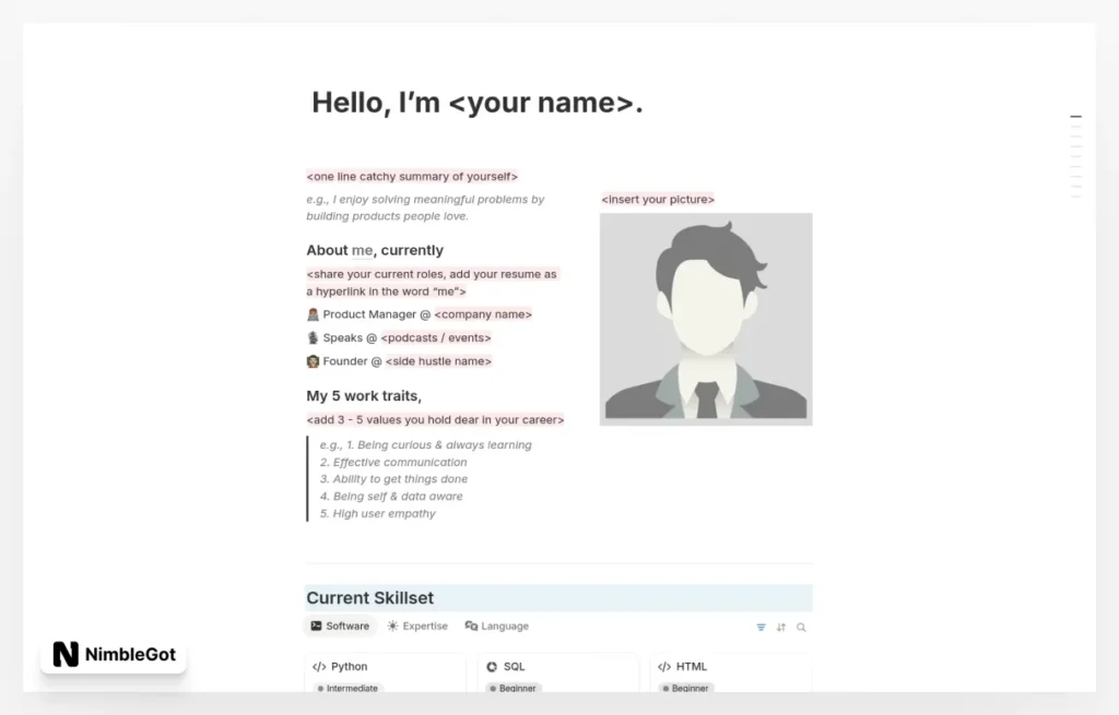 Portolio website for Product Managers