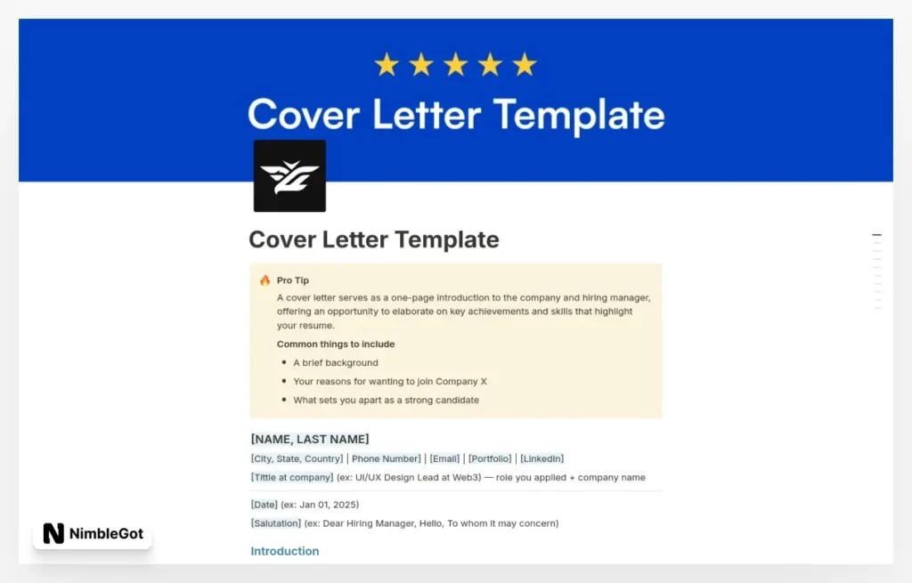 Cover Letter