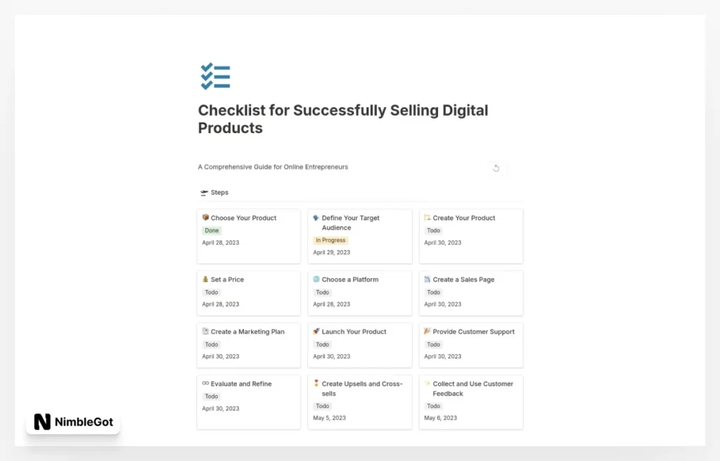 Checklist for Selling Digital Products
