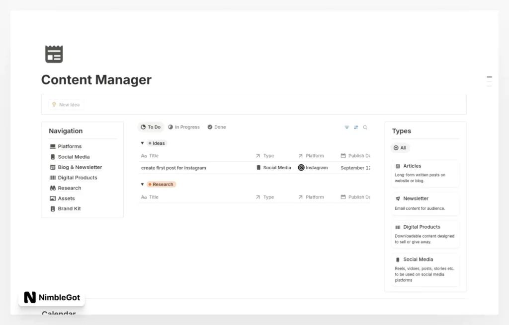 Content Manager: Social Media, Products & Blog