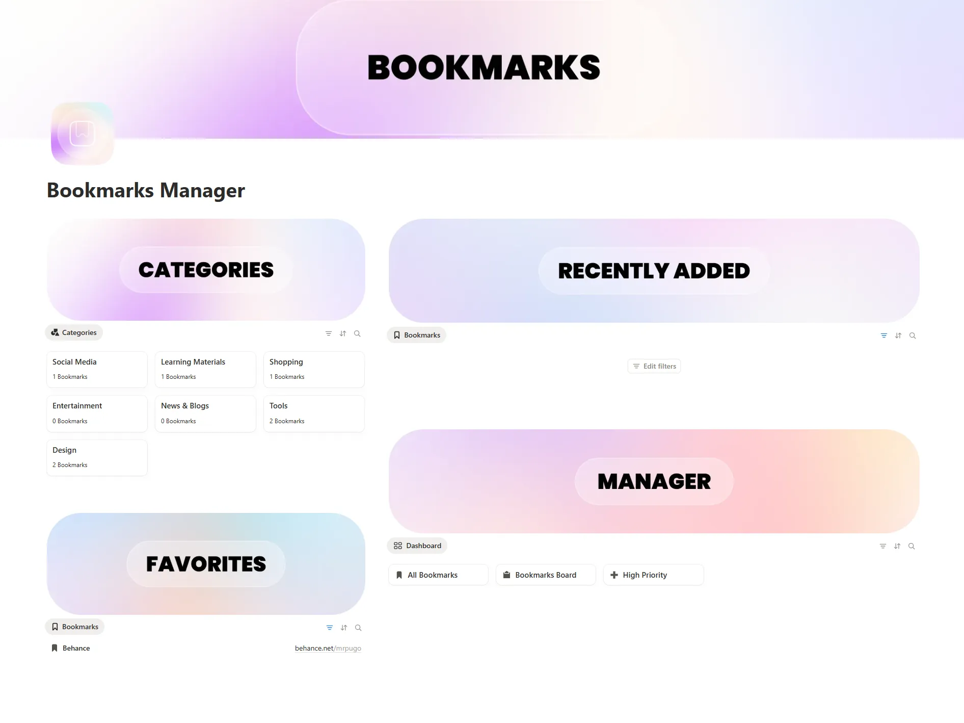 Bookmarks Manager