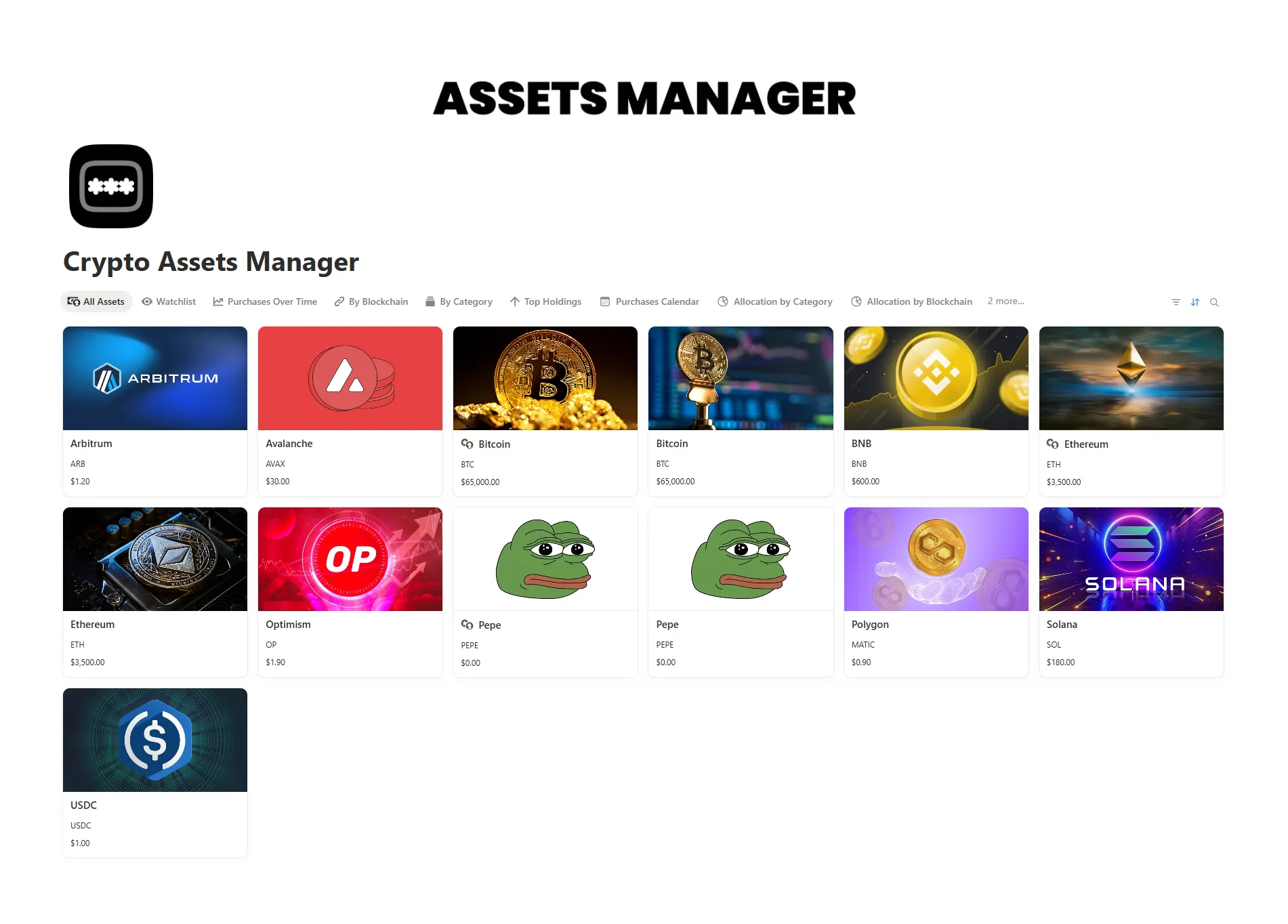 Crypto Assets Manager
