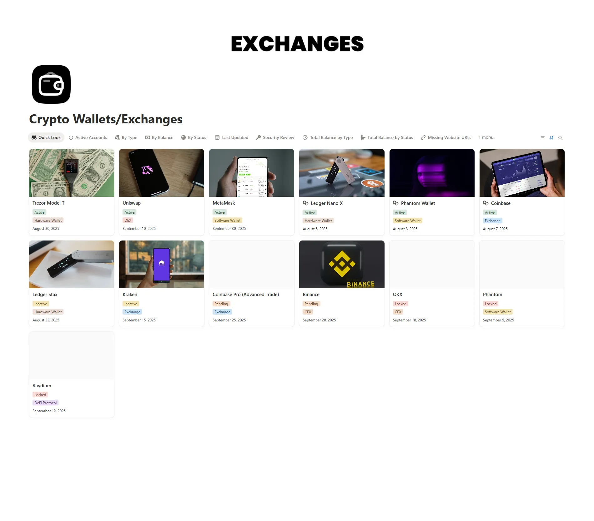 Crypto Wallets/Exchanges
