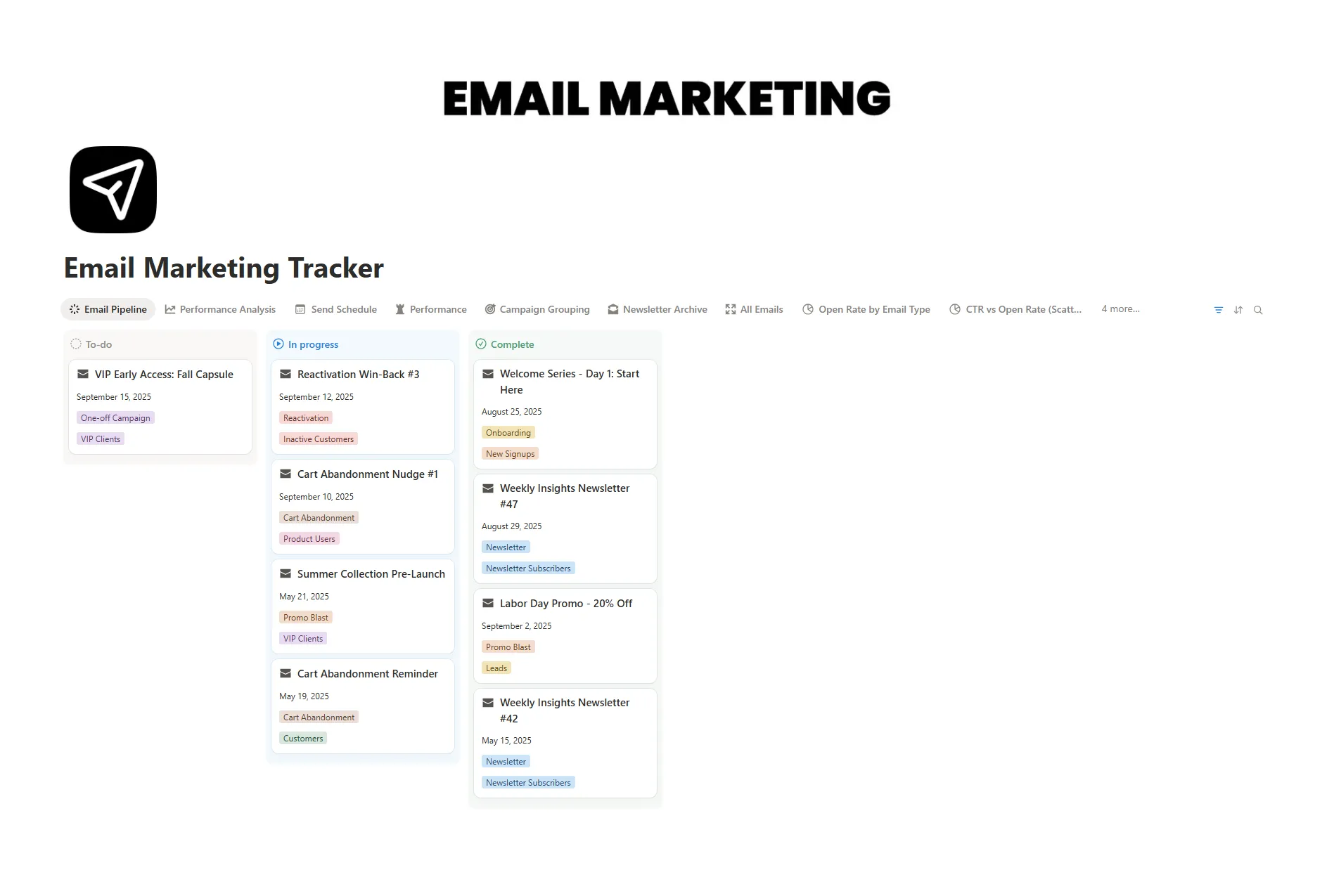Email Marketing Tracker