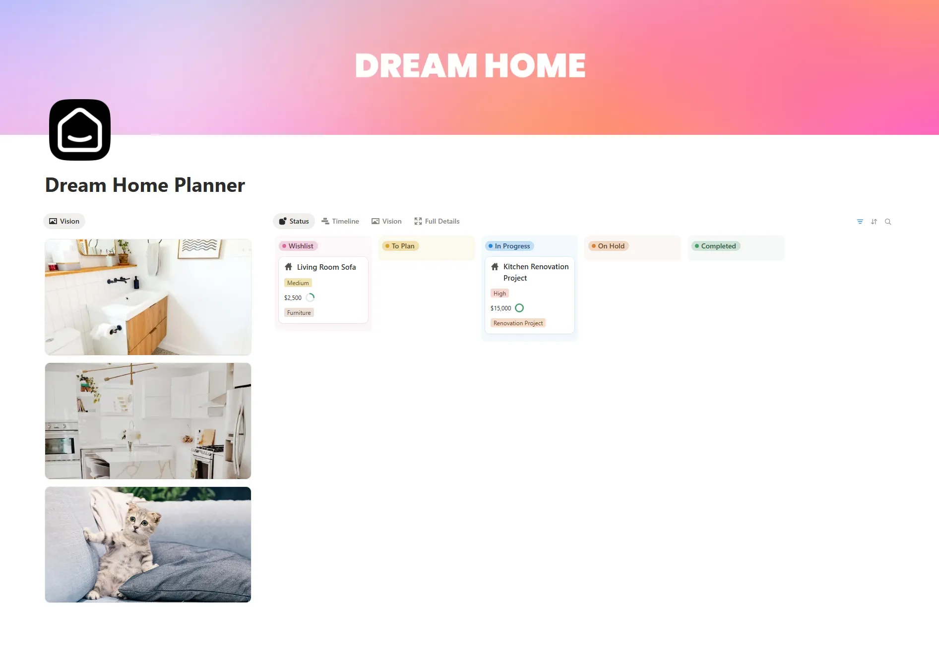 Free Dream Home Planner Template