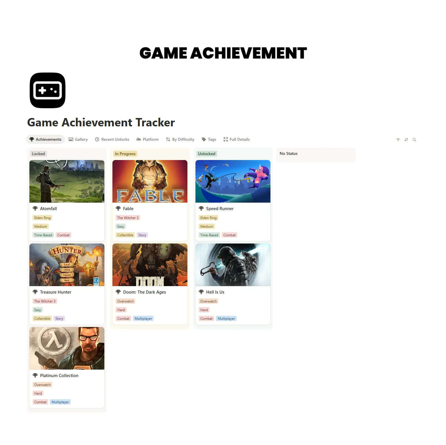 Game Achievement Tracker