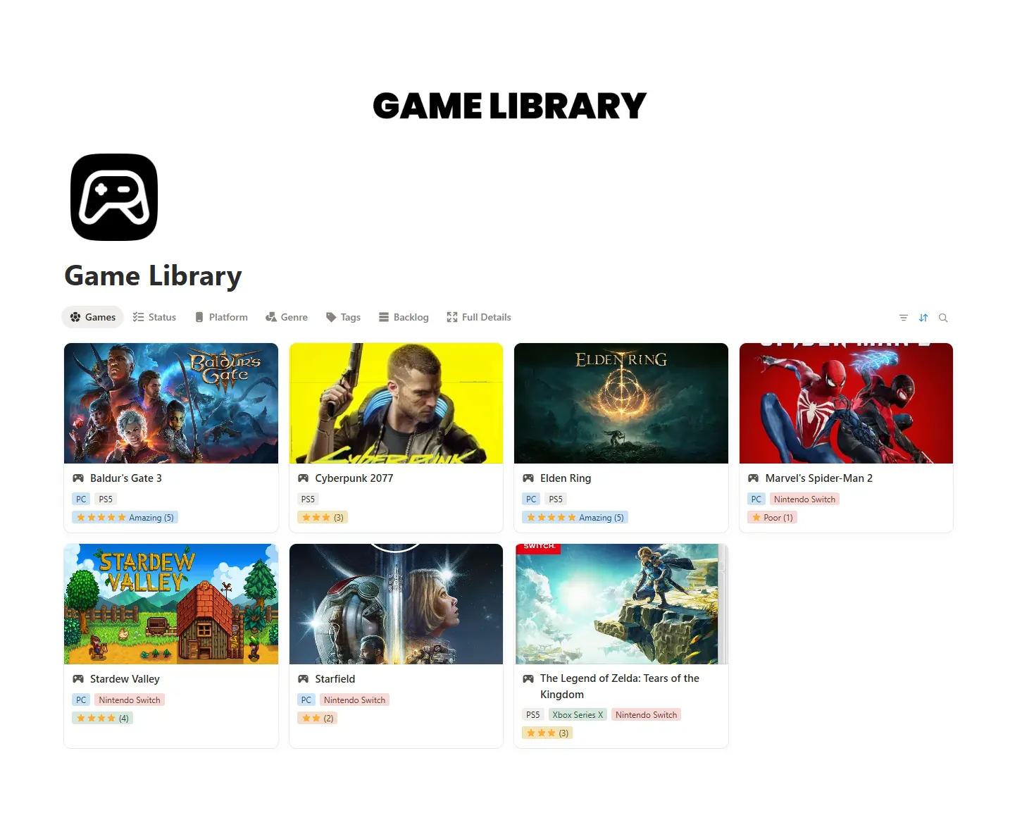 Game Library