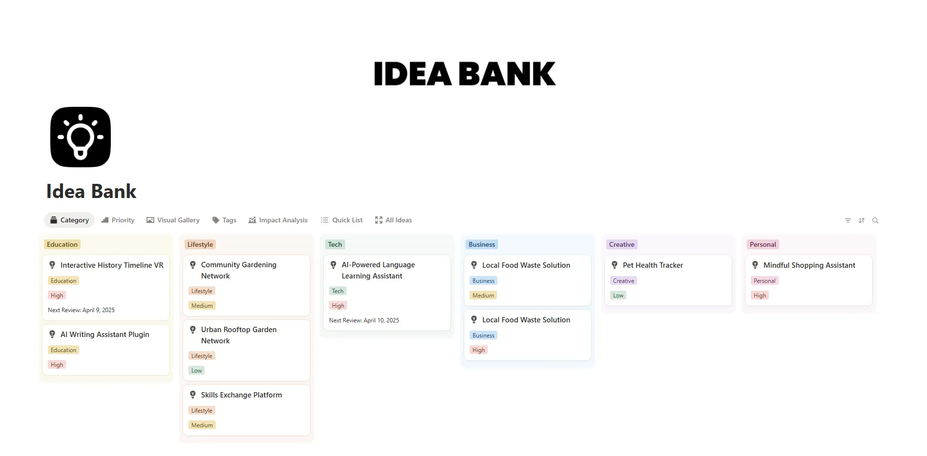 Idea Bank