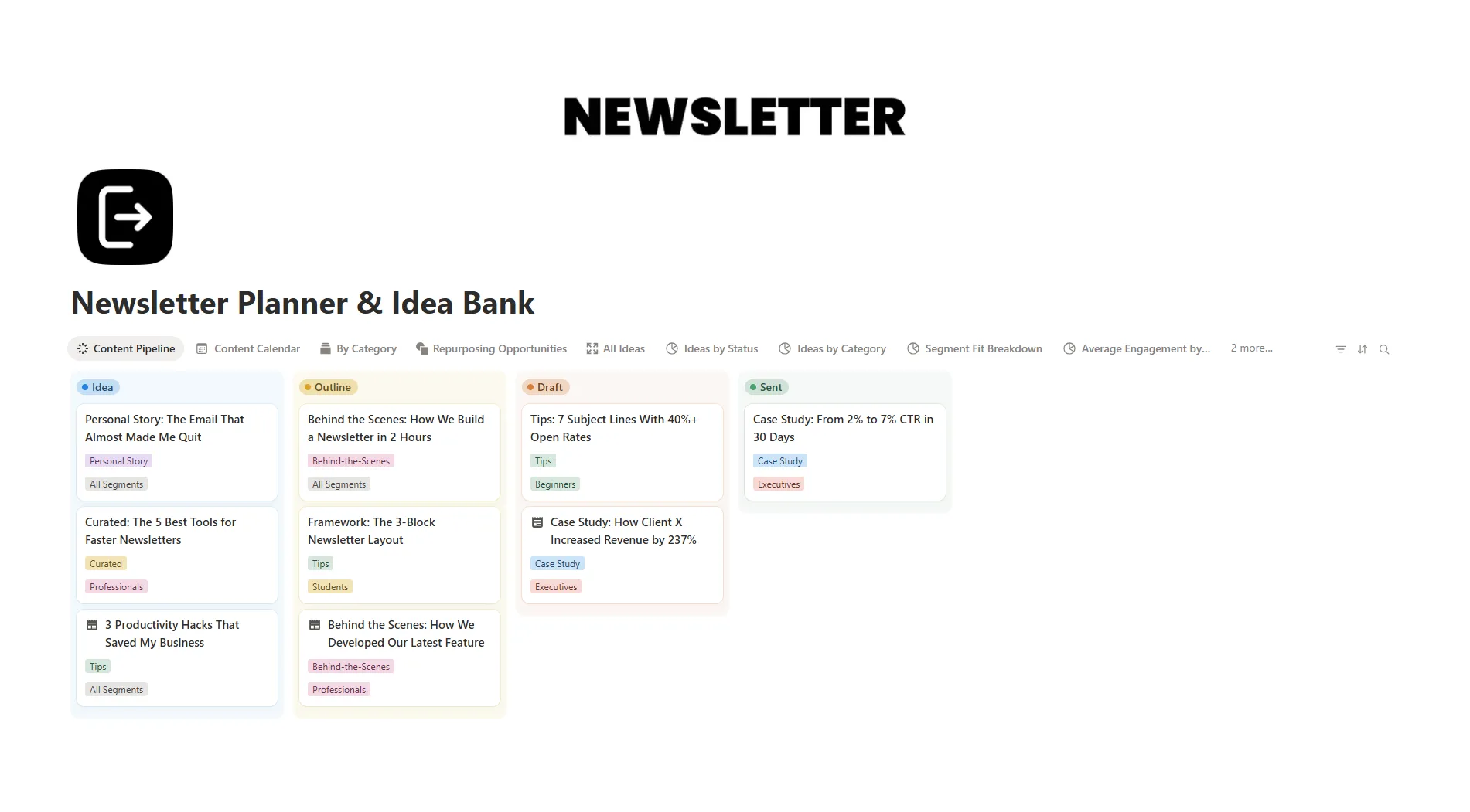 Newsletter Planner & Idea Bank