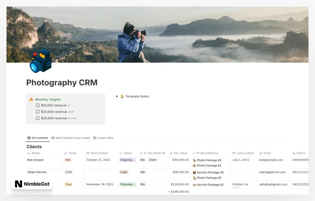 Photography CRM