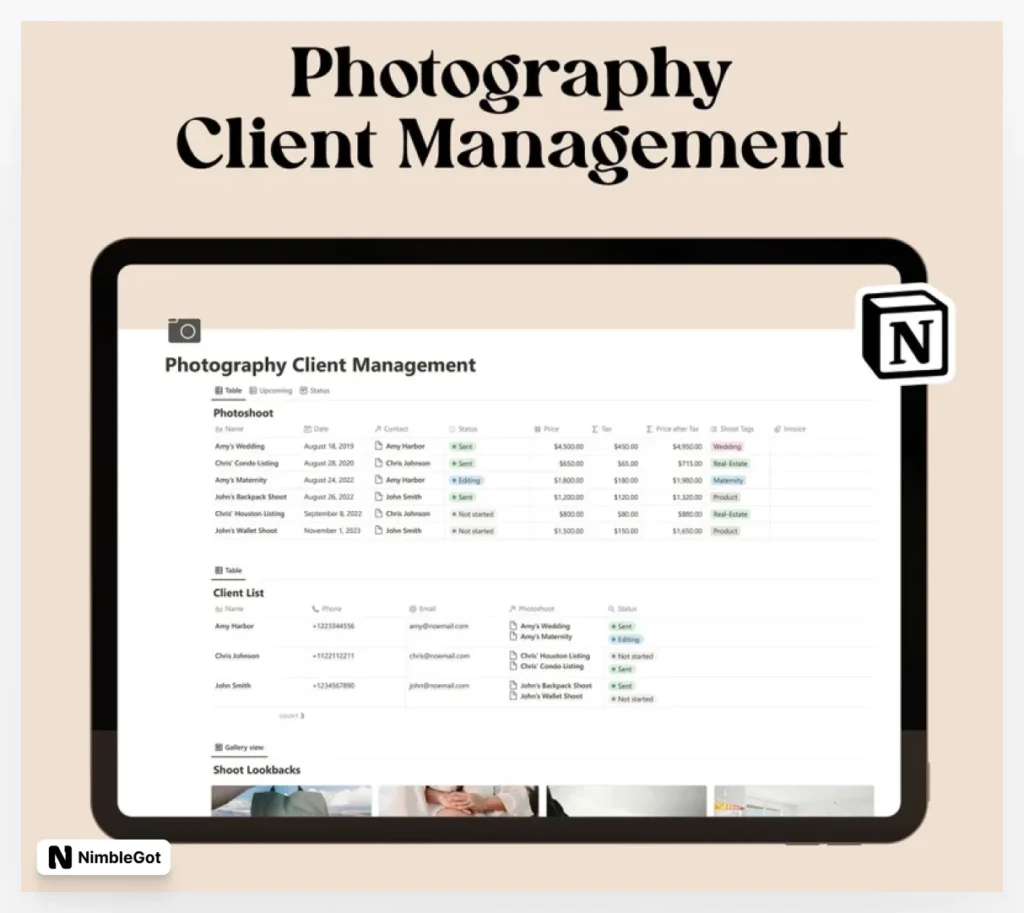 Notion Planner, Client Management