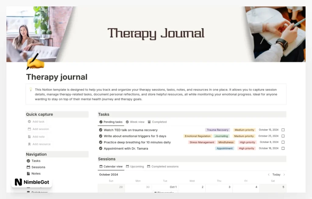Therapy journal