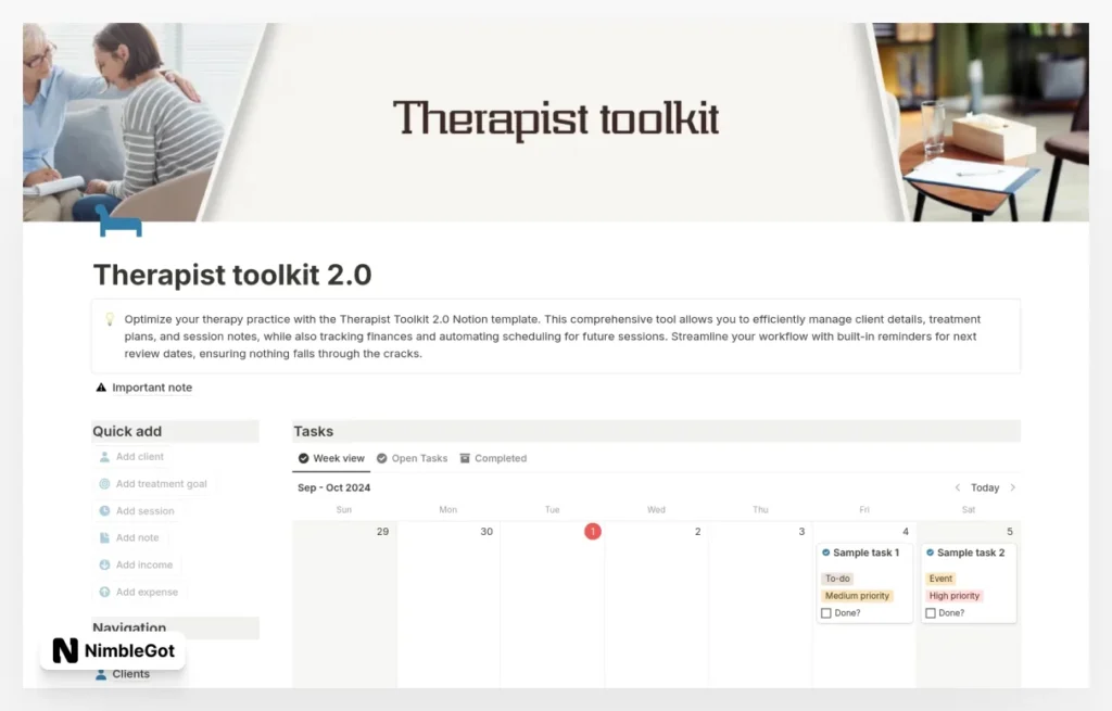 Therapist toolkit