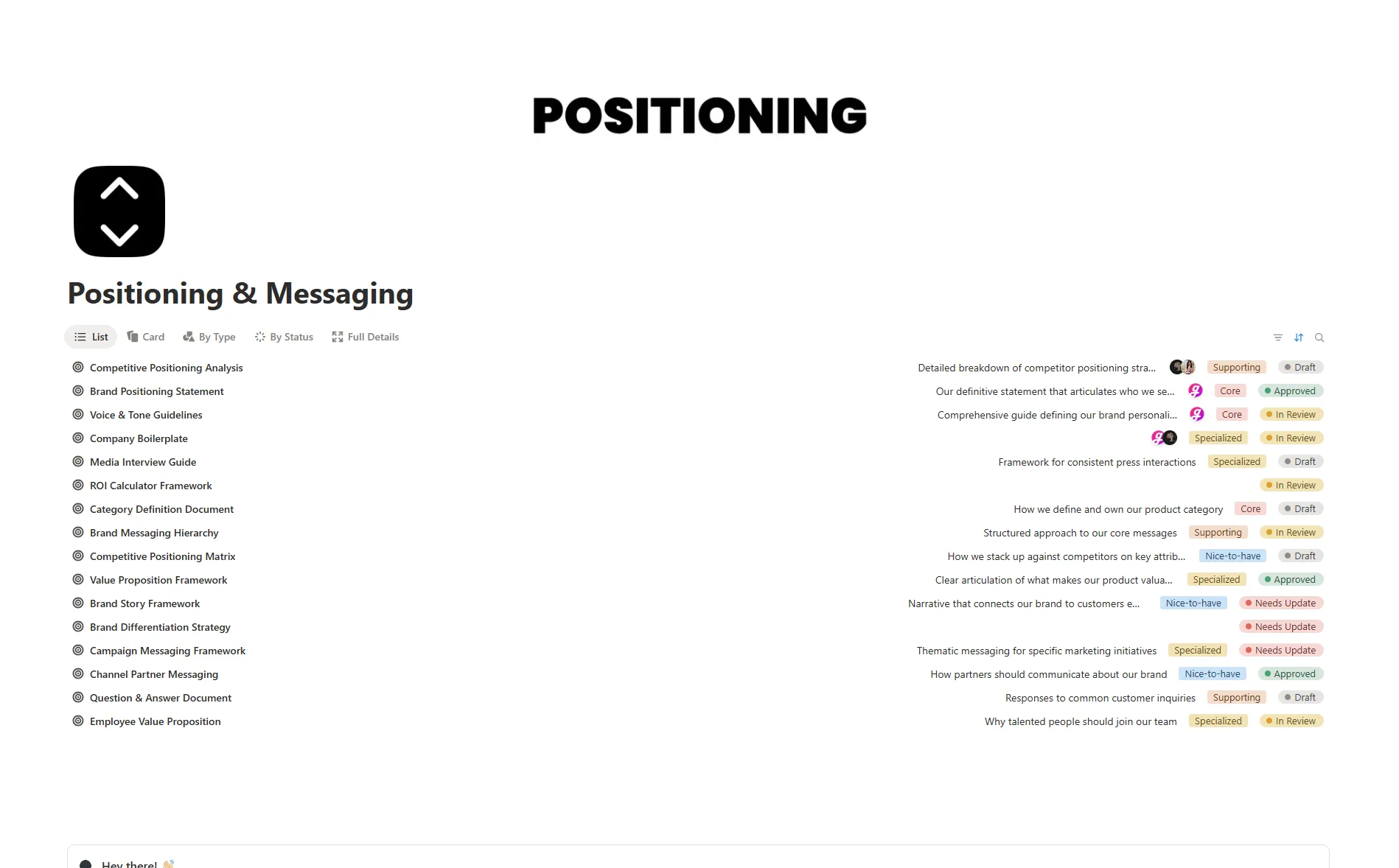 Positioning & Messaging