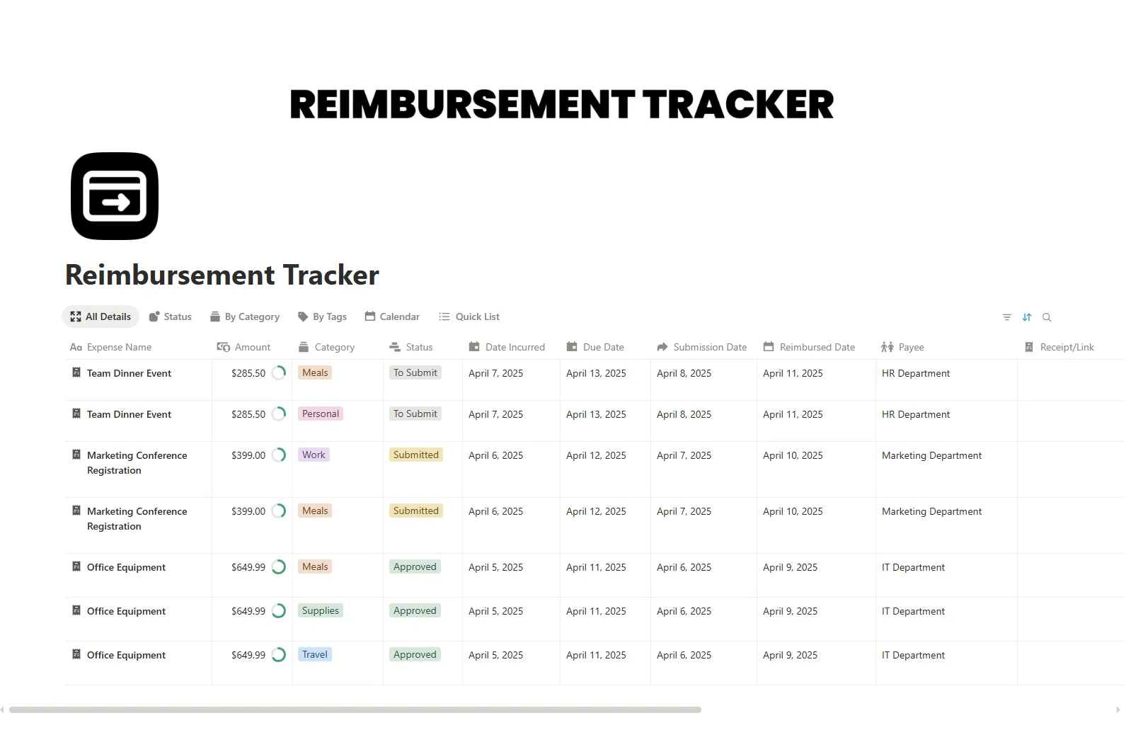 Reimbursement Tracker