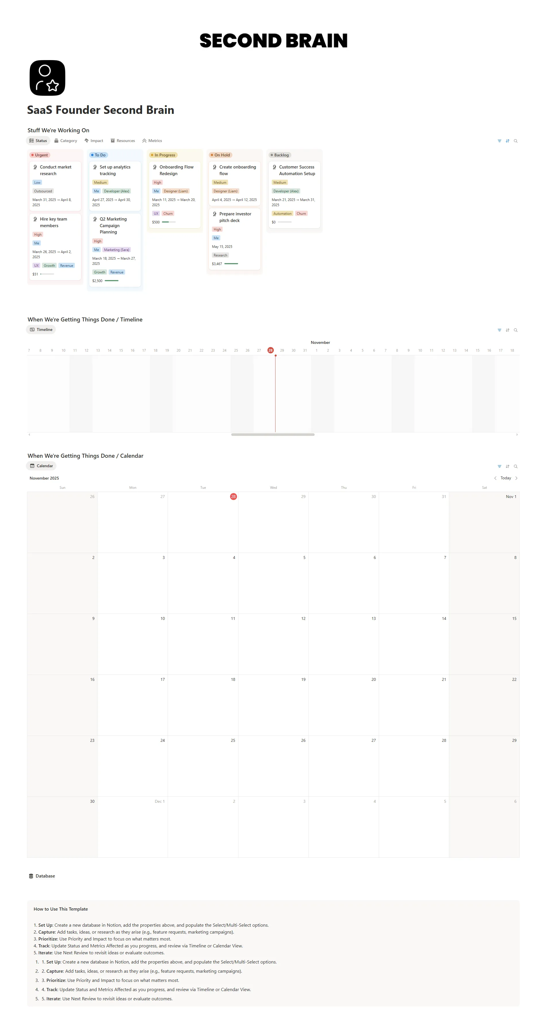 SaaS Founder Second Brain