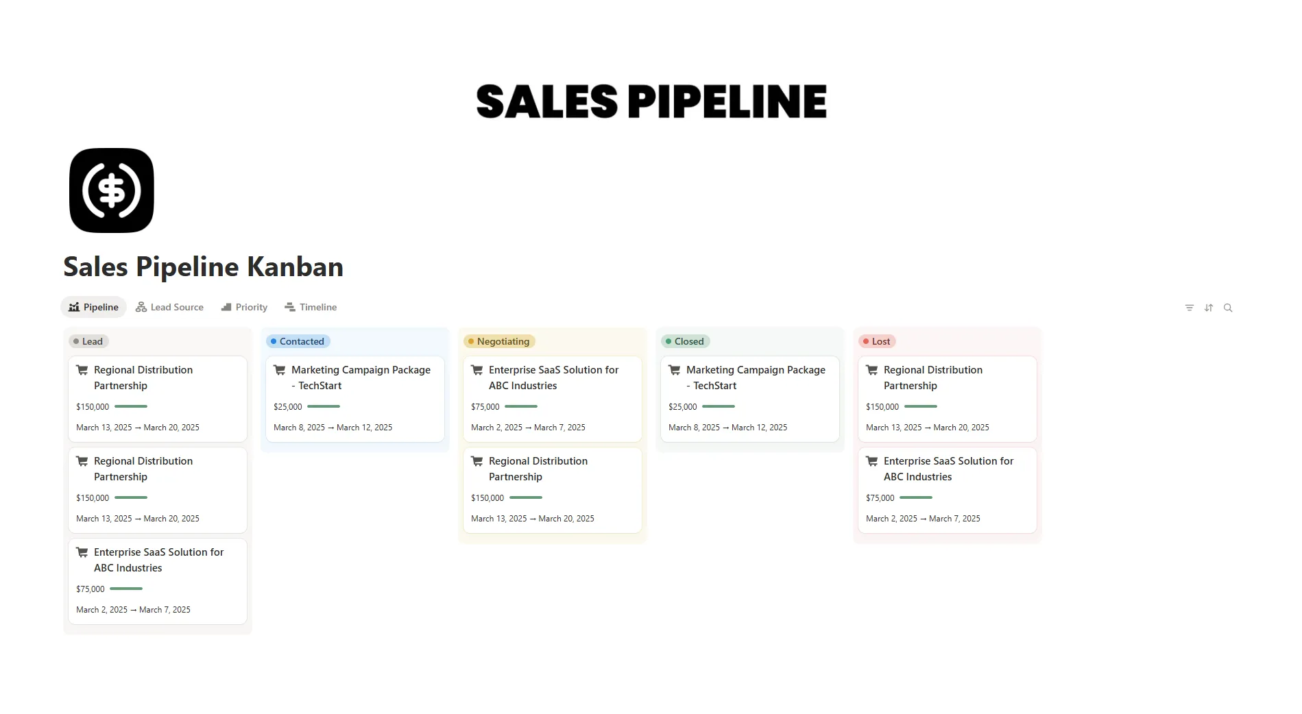 Sales Pipeline Kanban