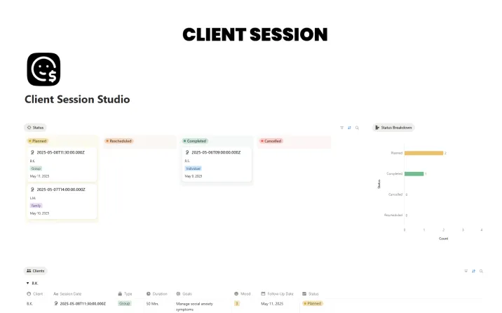 Client Session Studio