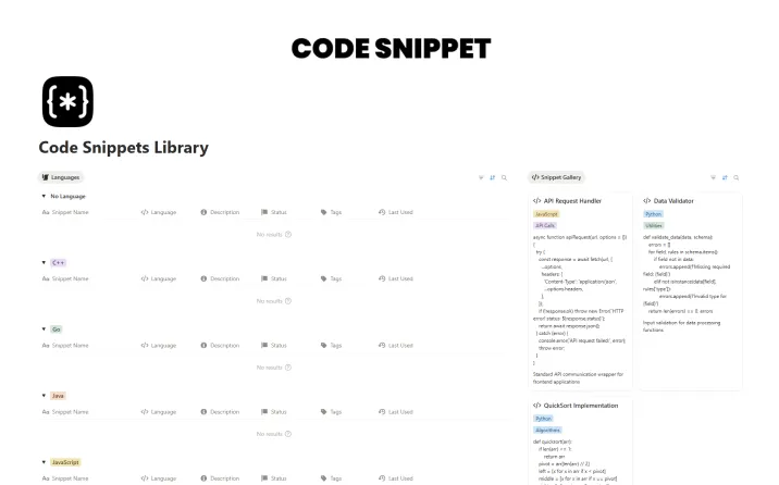 Code Snippets Library