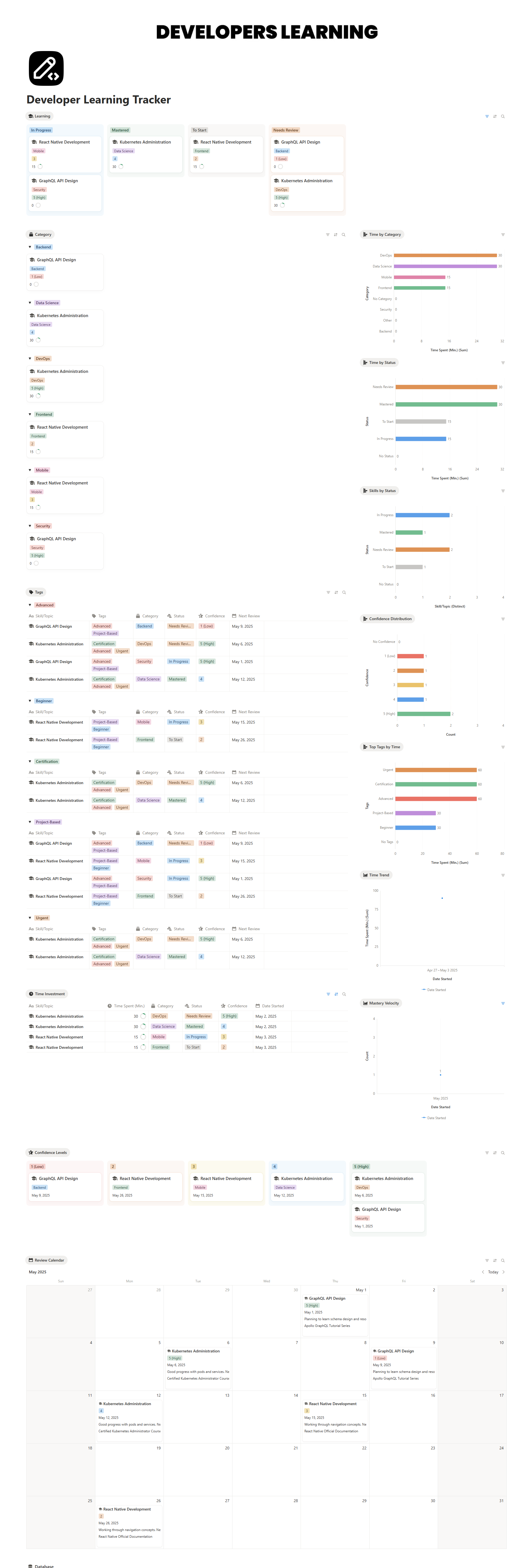 Developer Learning Tracker