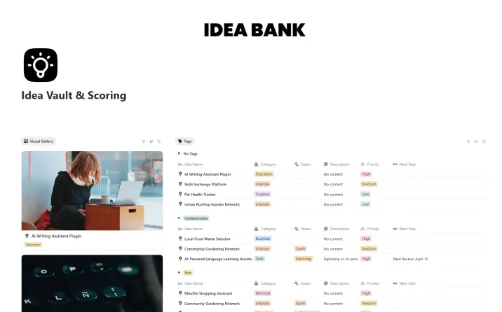 Idea Vault & Scoring