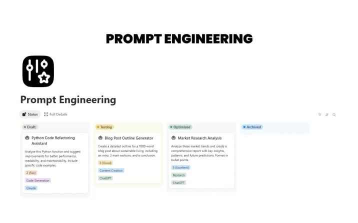 Free Prompt Engineering Template For Notion