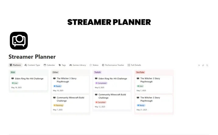 Free GStreamer Planner Template For Notion