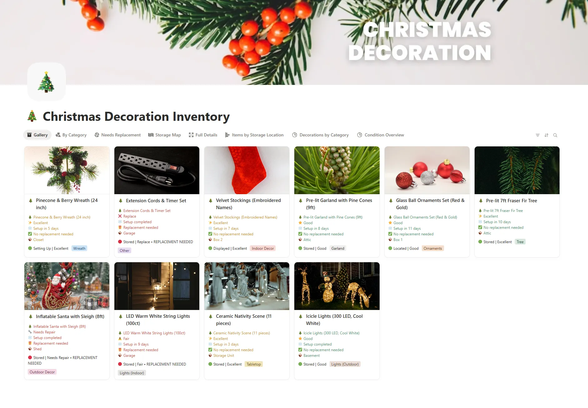 Christmas Decoration Inventory
