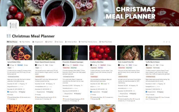 Christmas Meal Planner
