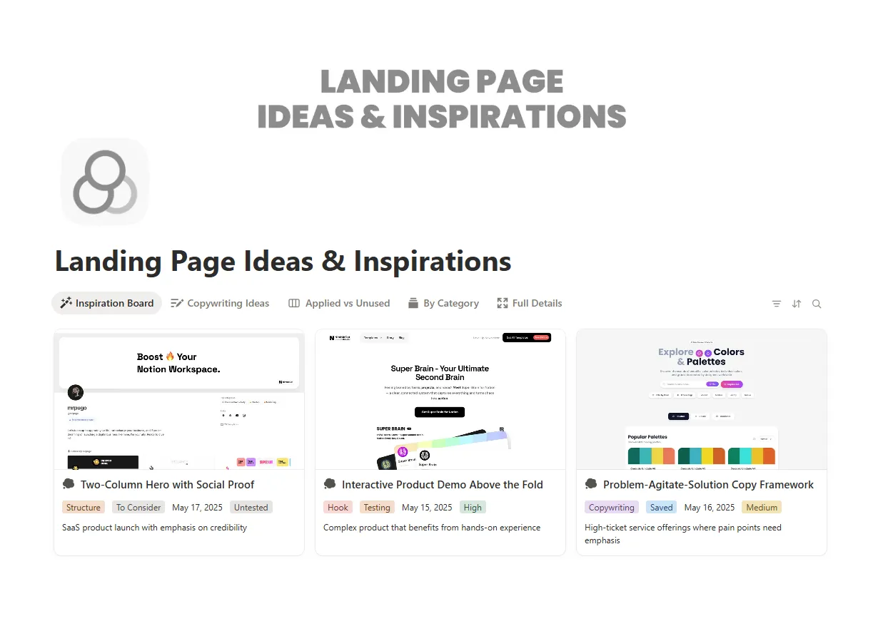 Landing Page Ideas & Inspirations