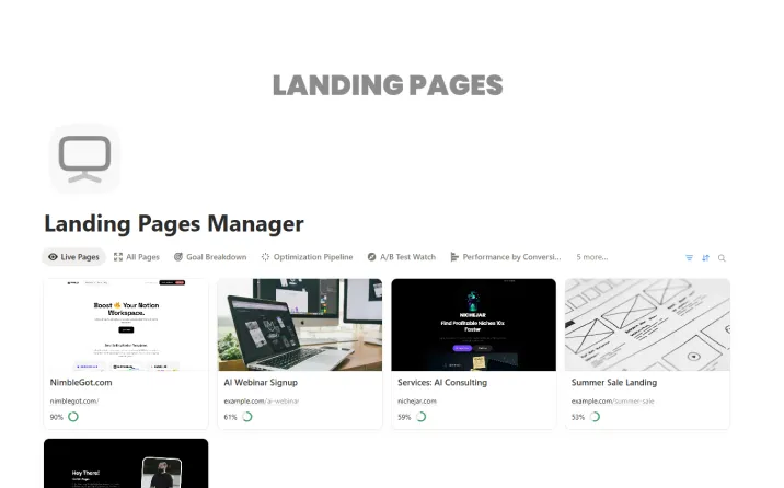 Landing Pages Manager