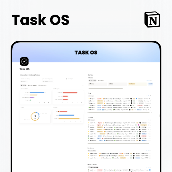 Task OS Notion task management productivity dashboard